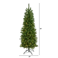 6ft. Pre-Lit Green Mountain Pine Artificial Christmas Tree, Clear LED Lights