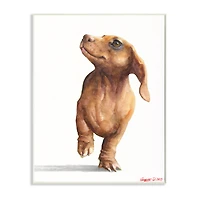 Stupell Industries Little Dachshund Dog Strutt Adorable Pet Portrait Wall Plaque