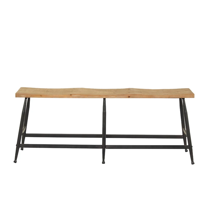Brown Metal Industrial Bench 19" x 48" x 13"