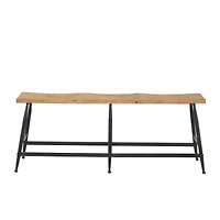 Brown Metal Industrial Bench 19" x 48" x 13"