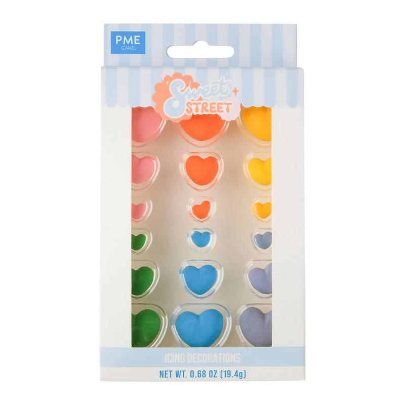 PME Cake Sweet Street® Rainbow Hearts Icing Decorations