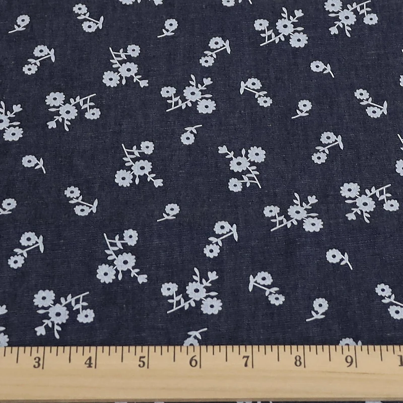 Fabric Merchants Chambray Floral Cotton Fabric
