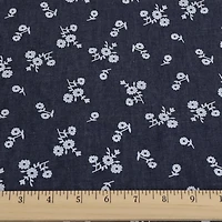 Fabric Merchants Chambray Floral Cotton Fabric