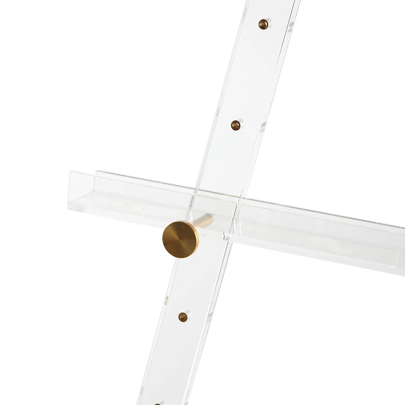 56" Clear Acrylic Plastic Adjustable 7-Tier Display Easel with Gold Metal Hardware & Chain Support