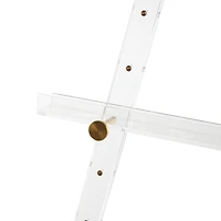 56" Clear Acrylic Plastic Adjustable 7-Tier Display Easel with Gold Metal Hardware & Chain Support