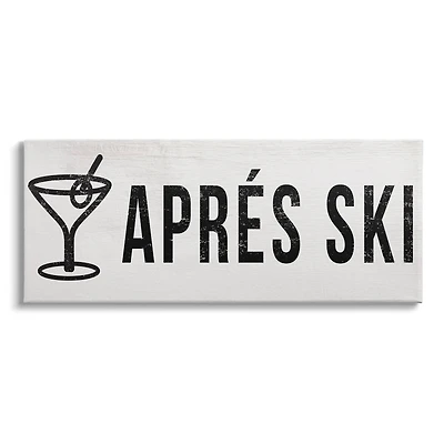 Stupell Industries Après Ski Phrase Martini Glass with Olive Canvas Wall Art