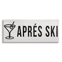 Stupell Industries Après Ski Phrase Martini Glass with Olive Canvas Wall Art