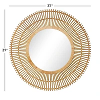 Brown Bohemian Wall Mirror, 37" x 1" x 37"