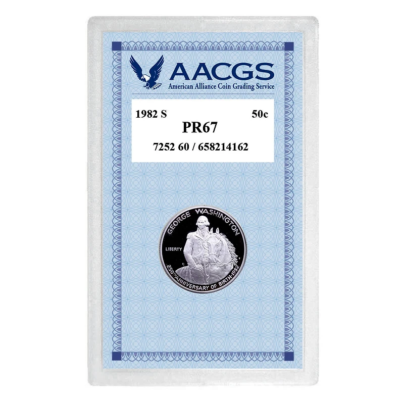 1982S Washington Commemorative Silver Half Dollar Graded PR67 Proof