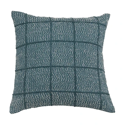 Hello Honey® Blue Grid Embroidered Throw Pillow