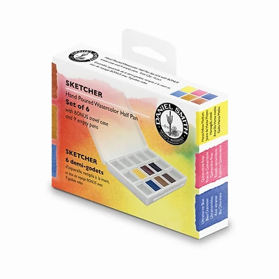 Daniel Smith Extra-Fine Watercolor Half Pan Sketcher Set, 6 Colors