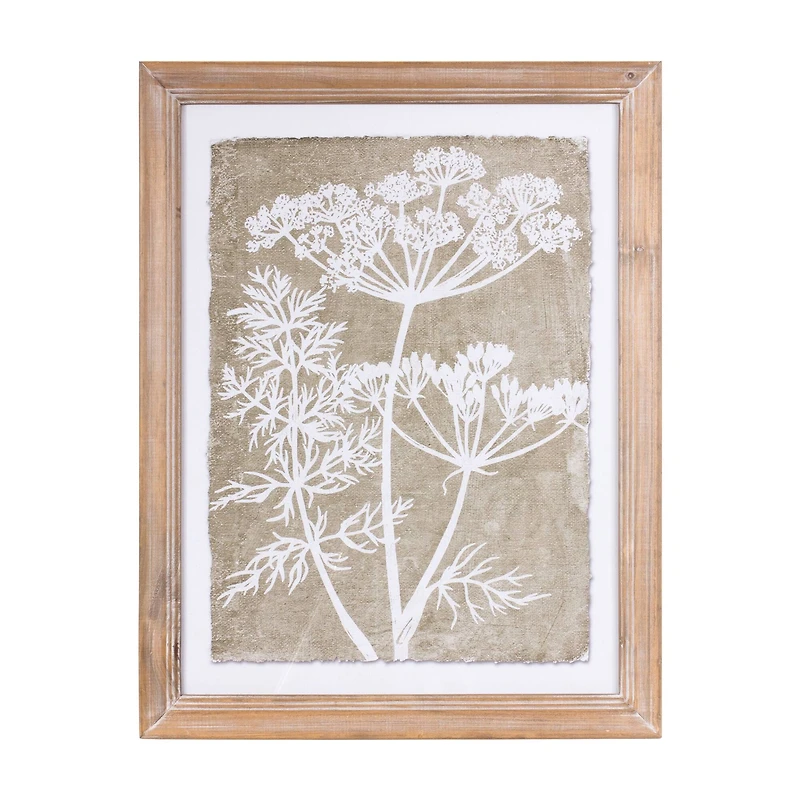 27" Framed Queen Anne's Lace & Fern Wall Art Set
