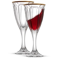 JoyJolt® 8oz. Gold Rimmed Windsor Crystal Red Wine Glasses, 2ct.