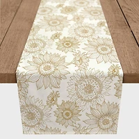 Large Sunflower Head Cotton Twill Runner