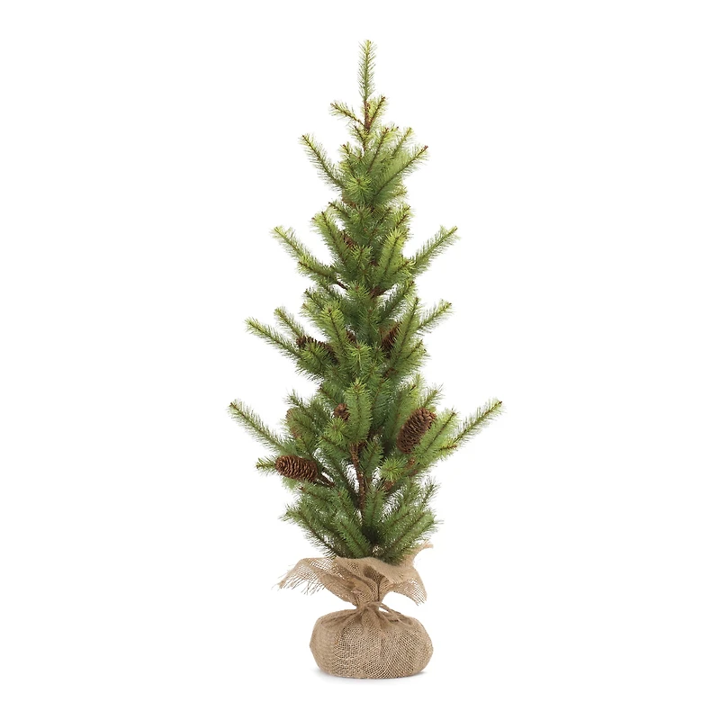 3ft. Unlit Pine Artificial Christmas Tree with Burlap Base