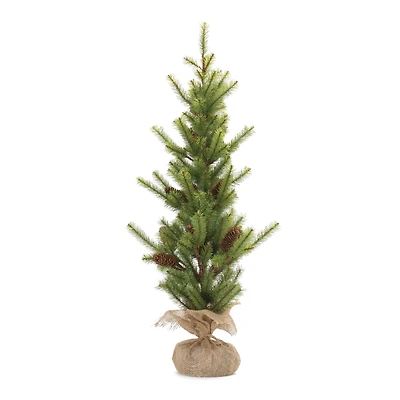 3ft. Unlit Pine Artificial Christmas Tree with Burlap Base
