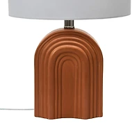 Hello Honey® 19" Carved Arch Stoneware Table Lamp with Linen Drum Shade