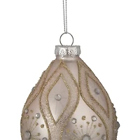 5.25" Rose Gold Retro Ombre Glass Christmas Drop Ornament