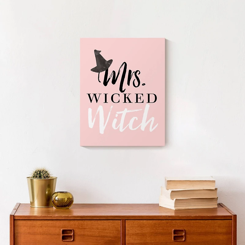 Pink Mrs. Wicked Witch Canvas Wall Art