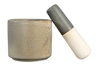 Hello Honey® 5" Matte Gray Stoneware Mortar & Pestle Set