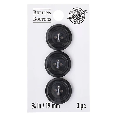 3/4" Black Buttons
