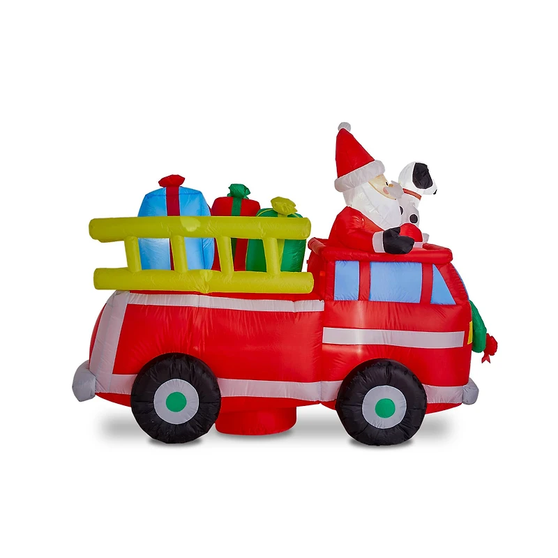 Glitzhome® 7ft. Inflatable Santa in Truck With Lights