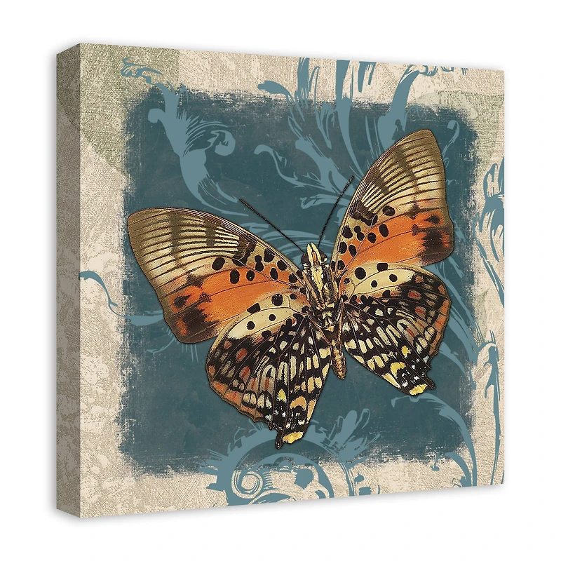 Swirls And Butterfly 20" x 20" Canvas Wall Art