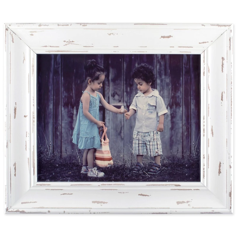 DII® White Distressed 8" x 10" Picture Frame