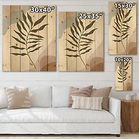 Designart - Botanical Minimalist Leaf In Earth Tones I