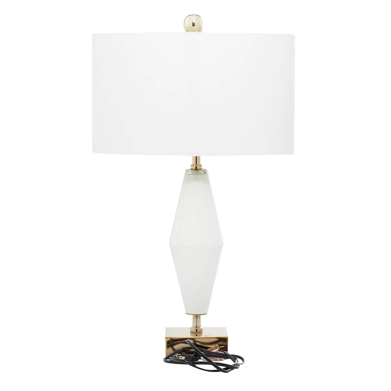31" Gold Glass Transitional Table Lamp
