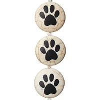 Paw Print Reconstituted Quartzite Lentil Beads, 24mm by Bead Landing™
