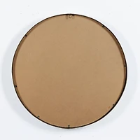 32" Black & Brown Metal Modern Wall Mirror