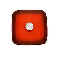 MegaChef 11" Square Red Enamel Cast Iron Grill Pan with Matching Grill Press