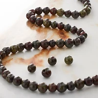 Dark Green & Red Dragon Blood Round Beads by Bead Landing