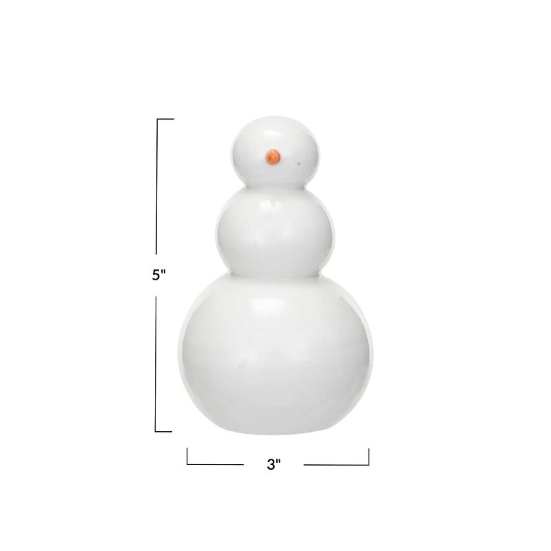 Hello Honey® 5" White Stoneware Snowman Décor