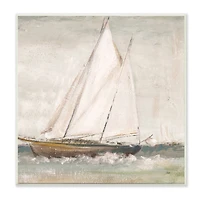 Stupell Industries Traditional Sailboat at Sea Contemporary Soft Waves,12" x 12"