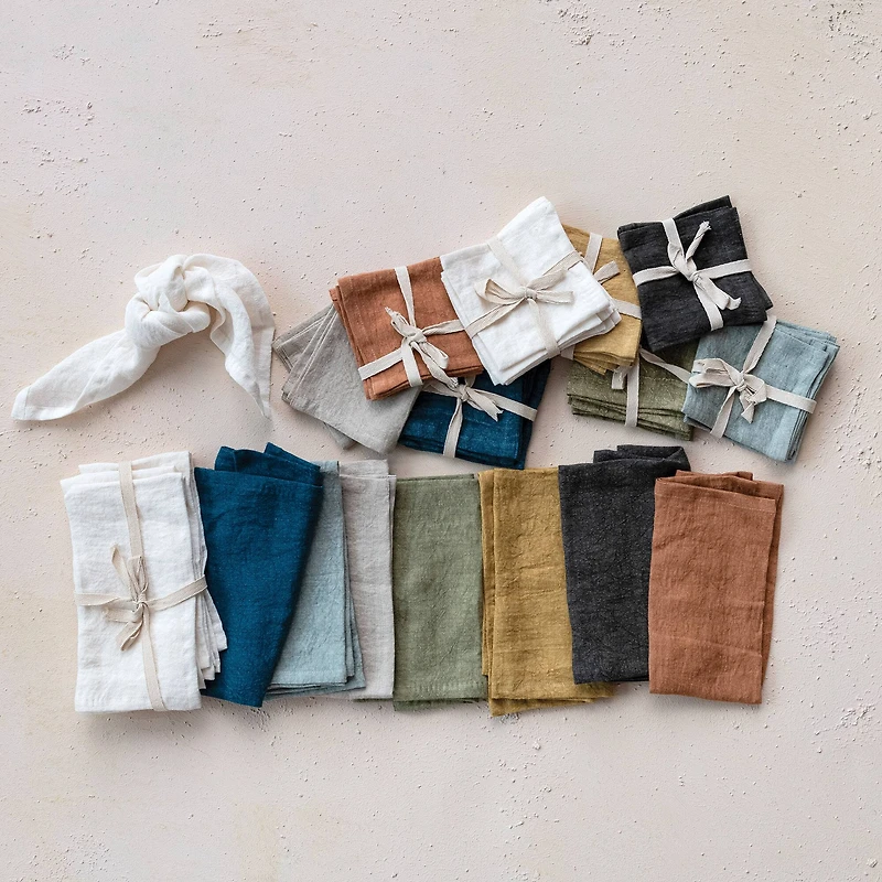 Hello Honey® 18" Square Stonewashed Linen Dinner Napkins