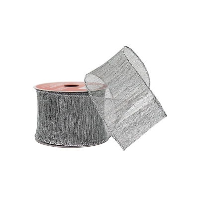 2.5" x 20ft. Silver Metallic Crinkle Wired Ribbon by Celebrate It®