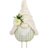 10.5" Plush Sitting Gnome with Dangling Legs Spring Figurine