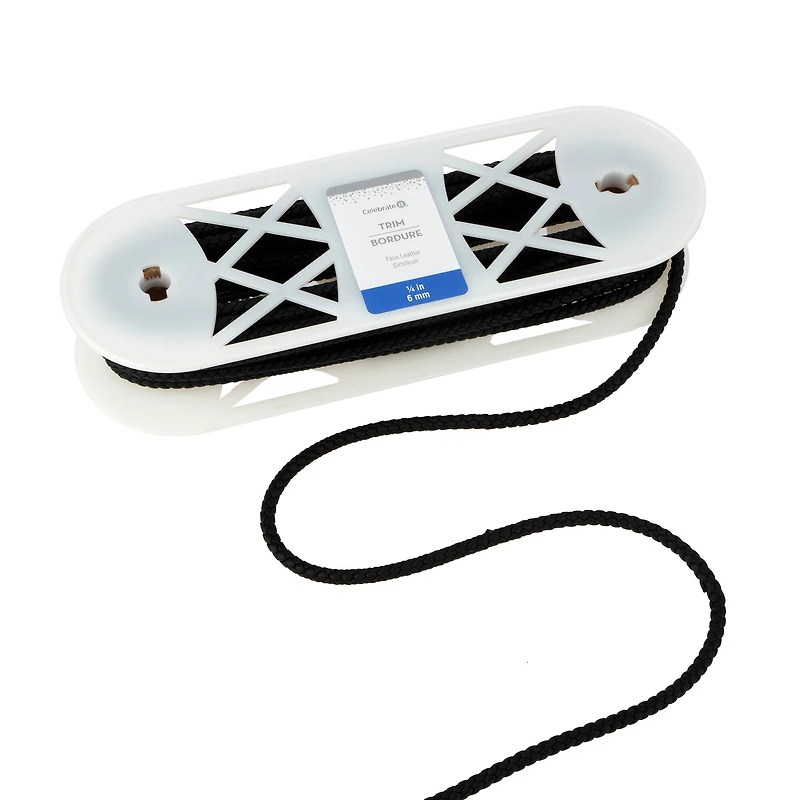 1/4" Black Faux Leather Trim by Celebrate It® 
