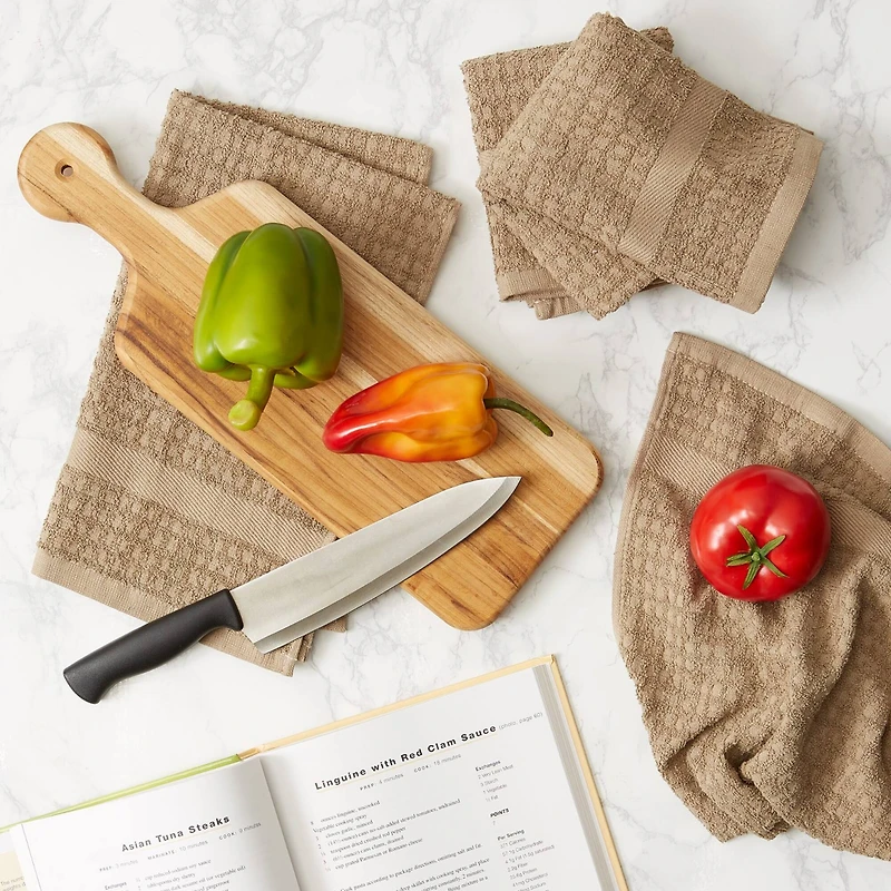 DII® Solid Stone Waffle Terry Dishtowels, 4ct.