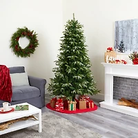 7ft. Pre-Lit Snowed Grand Teton Artificial Christmas Tree with Clear LED Lights