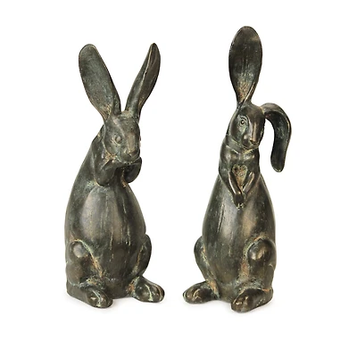 Floppy Ear Rabbit Statues Set