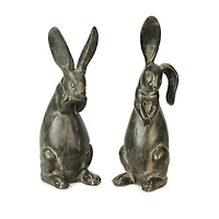 Floppy Ear Rabbit Statues Set