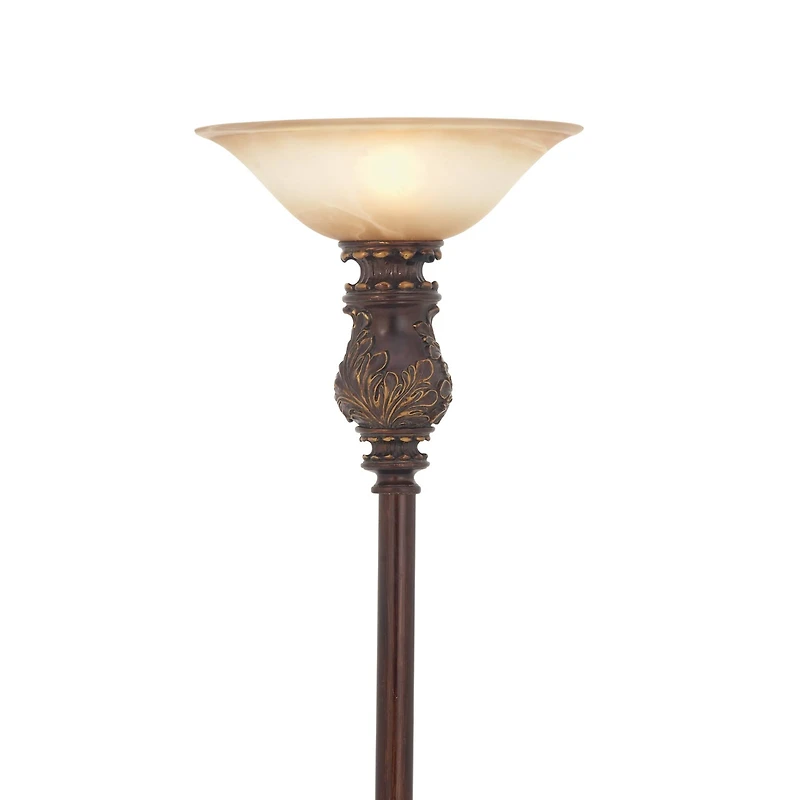 Brown Metal Traditional Floor Lamp, 70" x 15" x 15"