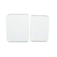 White Modern Planter, Set of 2" 17", 14"