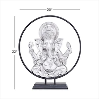 22" Black Polystone Eclectic Buddha