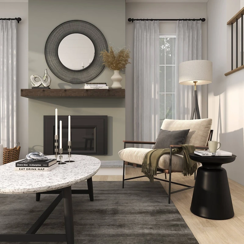 Black Metal Accent Table with Bell Shaped Base