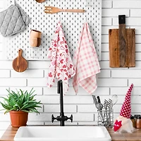 Plaid & Hearts Valentine's Day Kitchen Tea Towels Set