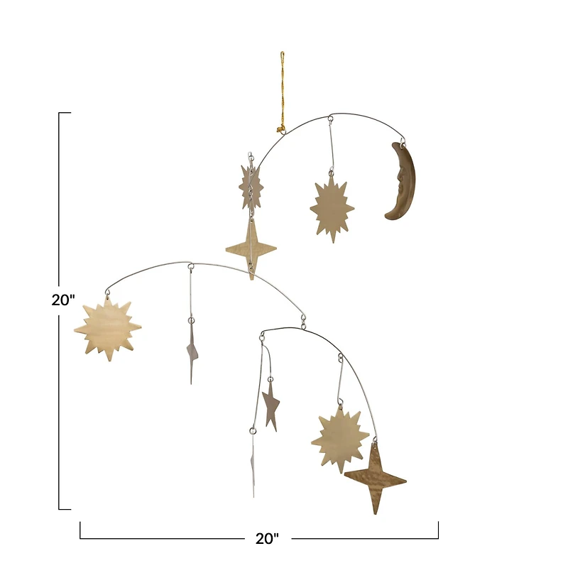 Hello Honey® Gold Metal Celestial Mobile Decoration